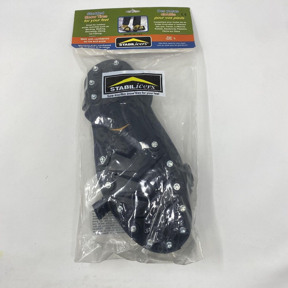 STABILicers Studded Snow Ice Cleats Traction Large (Men's 10.5-12) Black USA NEW